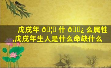 戊戌年 🦆 什 🌿 么属性,戊戌年生人是什么命缺什么
